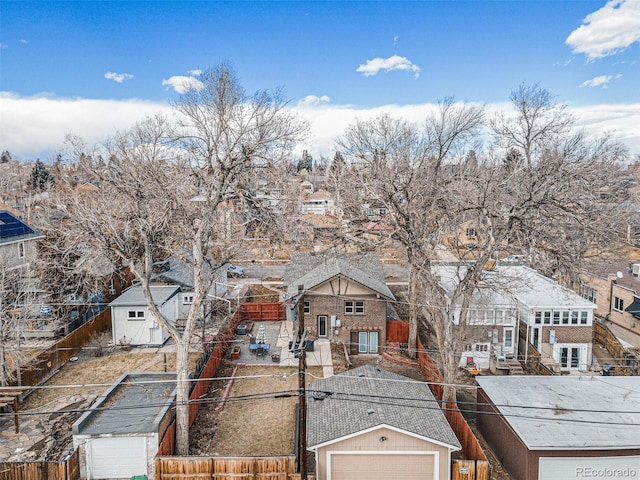 drone / aerial view with a residential view