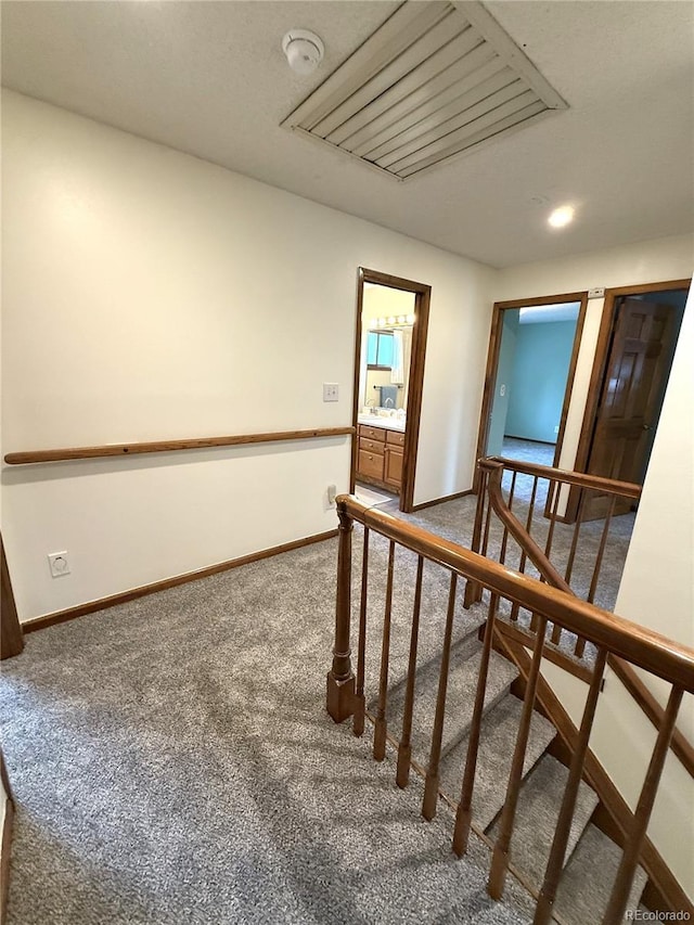 3262 S Salida Way, Aurora, CO 80013 - stairway featuring carpet and baseboards