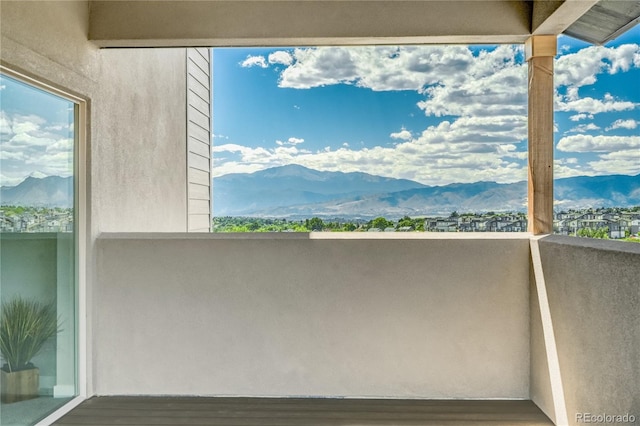 balcony with a mountain view