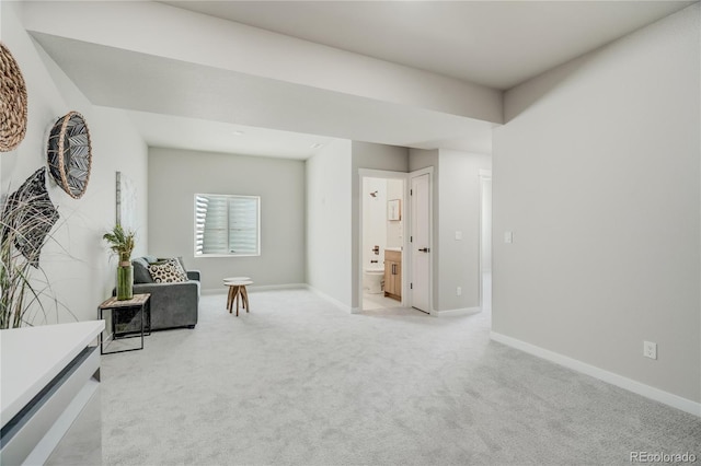 sitting room with light carpet