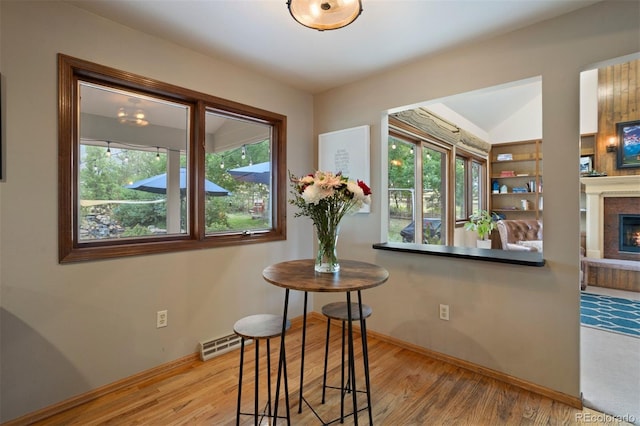 dining room with light hardwood / wood-style flooring