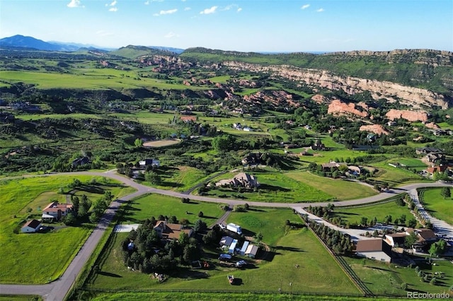 aerial view featuring a mountain view