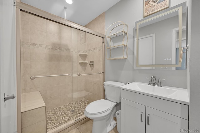 1922 Danube Way, Aurora, CO 80011 - full bathroom featuring a shower stall, vanity, and tile patterned flooring