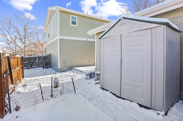 view of snow covered structure