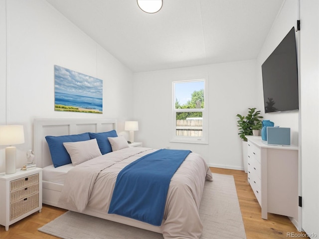 bedroom with light wood-type flooring