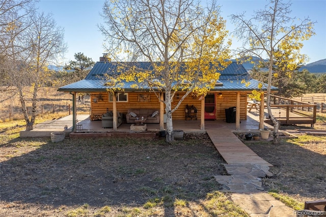 exterior space with a mountain view