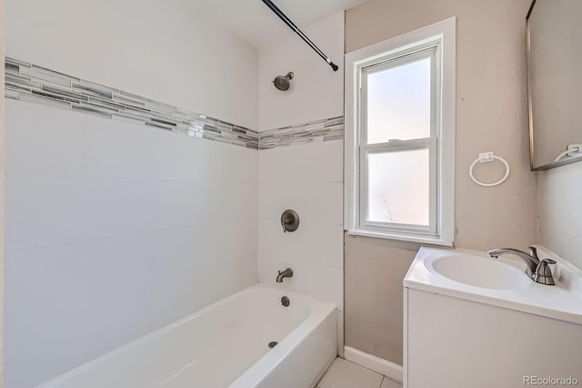 1746 Galena St, Aurora, CO 80010 - bathroom with plenty of natural light, tub / shower combination, and vanity