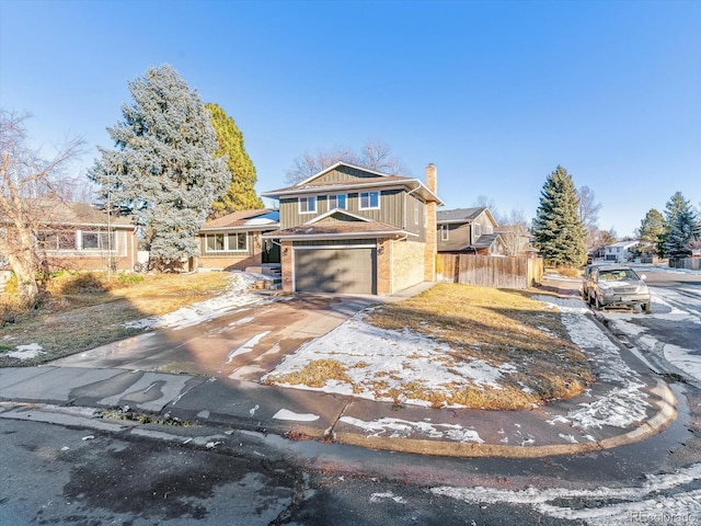 view of front of house with a garage