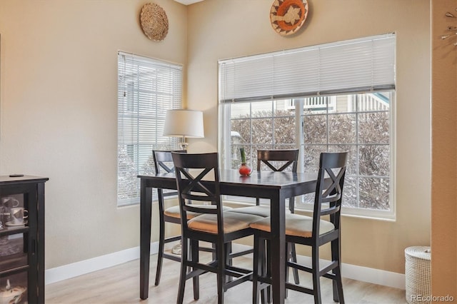 3847 Mossy Rock Dr Unit 104, Highlands Ranch, CO 80126 - dining space featuring baseboards, plenty of natural light, and wood finished floors