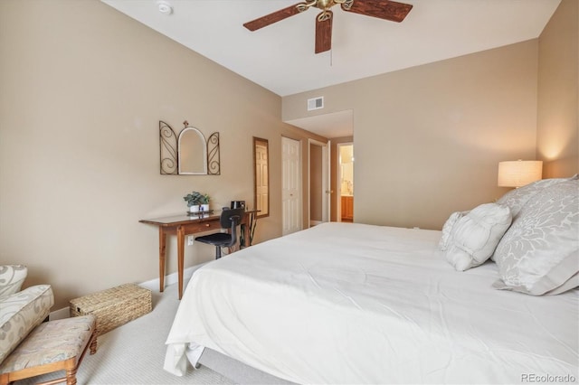 3847 Mossy Rock Dr Unit 104, Highlands Ranch, CO 80126 - bedroom featuring carpet floors, ceiling fan, and baseboards
