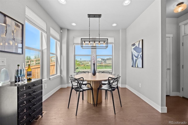 6700 Clay St, Denver, CO 80221 - dining area with dark wood finished floors and recessed lighting