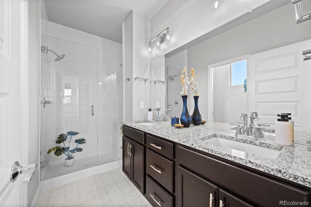 6700 Clay St, Denver, CO 80221 - full bath with double vanity and a shower stall