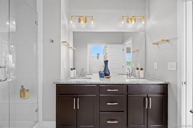 6700 Clay St, Denver, CO 80221 - full bathroom featuring a stall shower and double vanity