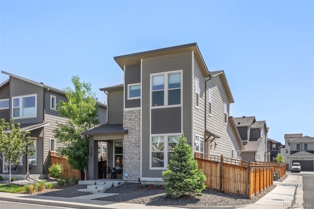 6700 Clay St, Denver, CO 80221 - contemporary house with a residential view and stone siding