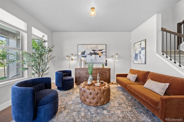 6700 Clay St, Denver, CO 80221 - living room with stairs and wood finished floors