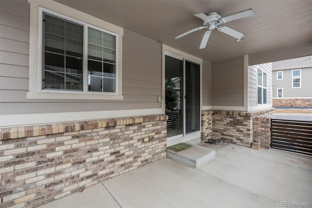 view of patio / terrace with ceiling fan