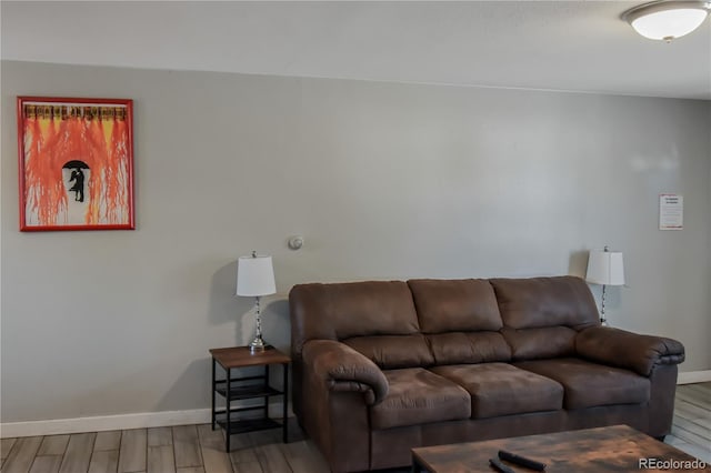 living room featuring hardwood / wood-style flooring