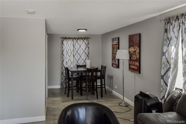 dining area featuring light hardwood / wood-style flooring