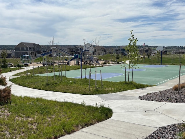 17955 Sky Pilot Ave, Parker, CO 80134 - view of tennis court featuring a residential view and community basketball court