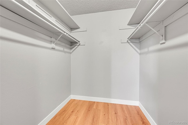 spacious closet with wood finished floors