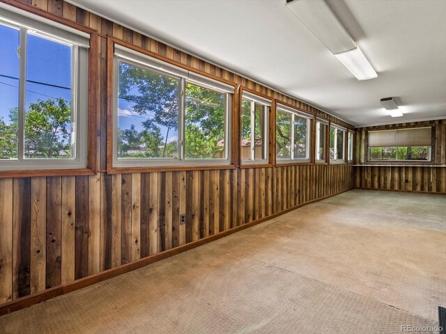 3780 W 66th Ave, Arvada, CO 80003 - unfurnished sunroom with wooden walls and carpet flooring