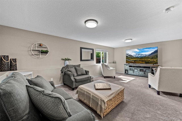 2066 Amber Ct, Erie, CO 80516 - living room featuring carpet, a textured ceiling, and a fireplace
