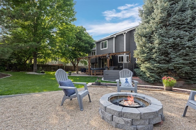 2066 Amber Ct, Erie, CO 80516 - view of patio / terrace with a fire pit