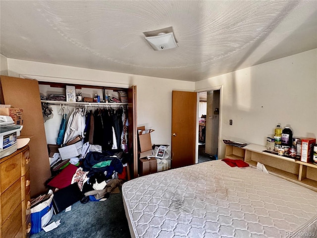 carpeted bedroom featuring a closet