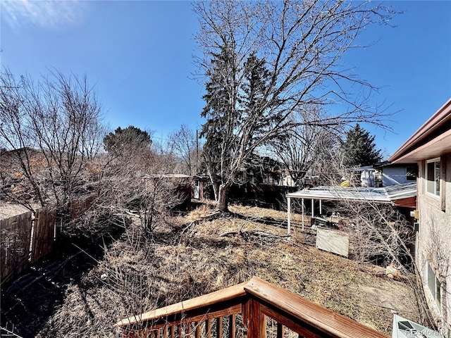 view of yard with fence