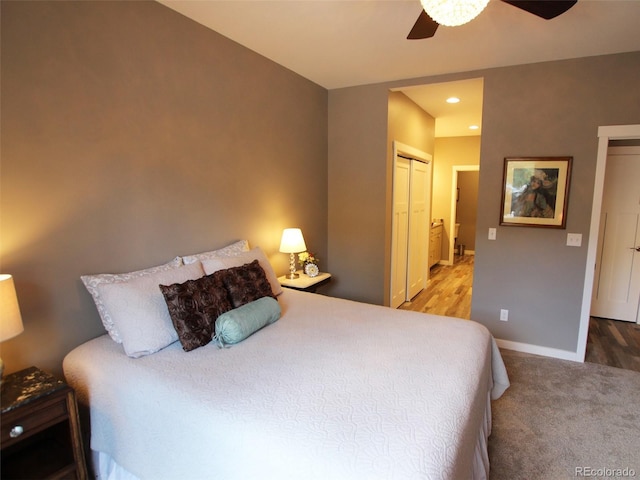 219 Summitview Ln, Poncha Springs, CO 81201 - bedroom with ceiling fan and recessed lighting