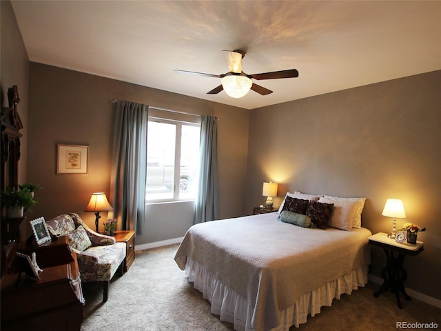 219 Summitview Ln, Poncha Springs, CO 81201 - bedroom with light carpet and a ceiling fan