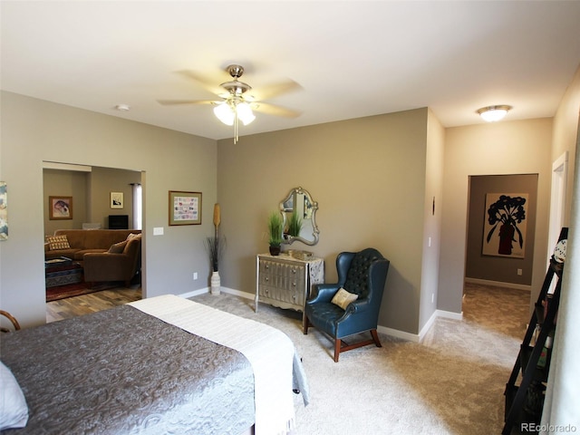 219 Summitview Ln, Poncha Springs, CO 81201 - carpeted bedroom with ceiling fan and baseboards