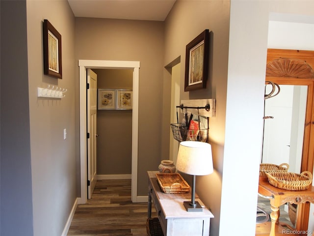 219 Summitview Ln, Poncha Springs, CO 81201 - hallway with dark wood-type flooring and baseboards