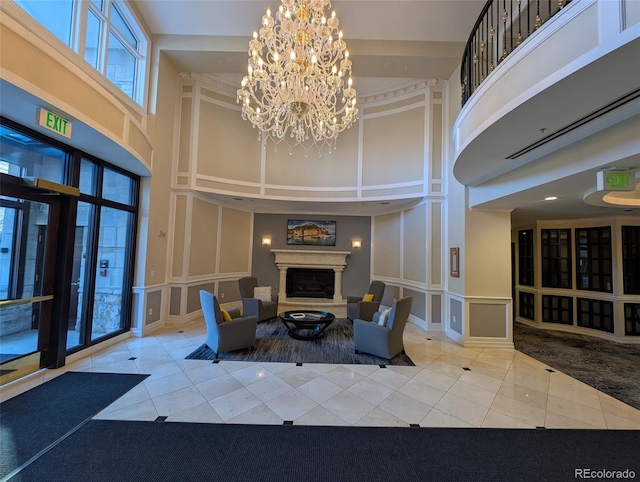 1827 N Grant St Unit 1104, Denver, CO 80203 - lobby with a high ceiling and a decorative wall