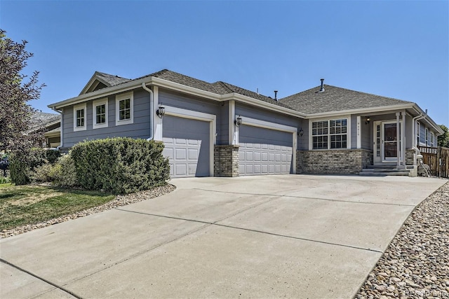 view of front of house with a garage