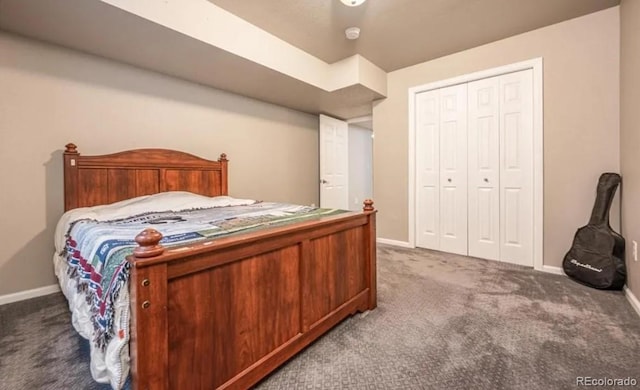 6765 Windbrook Ct, Colorado Springs, CO 80927 - carpeted bedroom with baseboards and a closet
