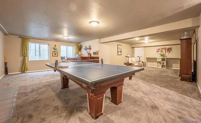 6765 Windbrook Ct, Colorado Springs, CO 80927 - game room featuring light carpet and a textured ceiling
