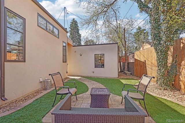 621 Kearney St, Denver, CO 80220 - view of yard featuring a patio and a fenced backyard