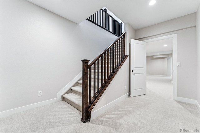 stairs with carpet floors