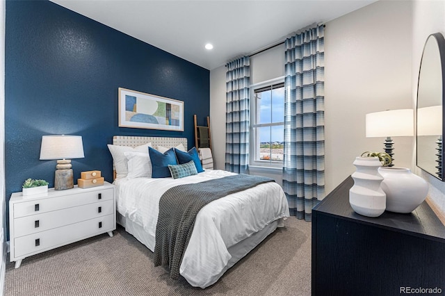 bedroom with carpet floors