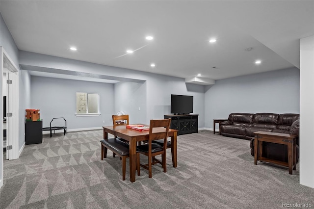 15604 Xenia Way, Brighton, CO 80602 - dining space with carpet flooring, recessed lighting, and baseboards