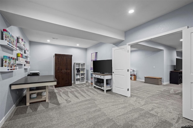 15604 Xenia Way, Brighton, CO 80602 - finished basement featuring light carpet, baseboards, and recessed lighting