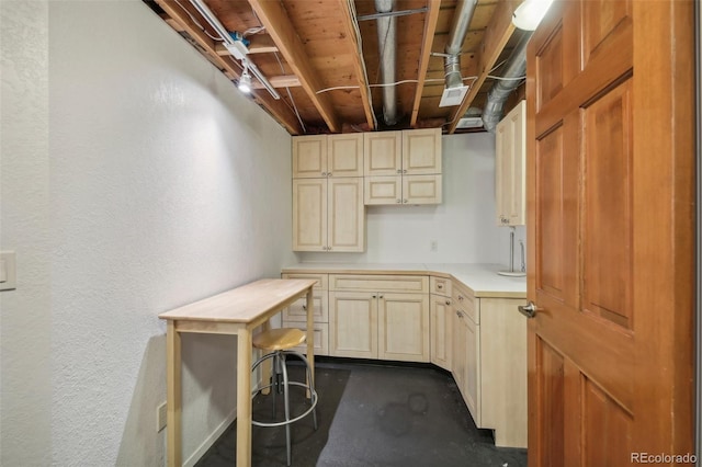 kitchen featuring wood counters