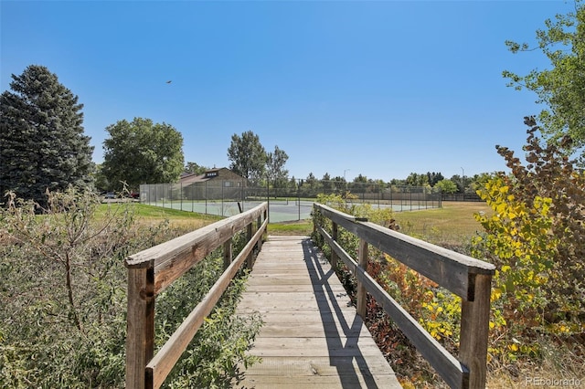 dock area featuring a rural view