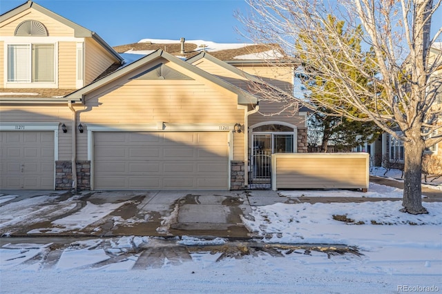 view of front of house with a garage