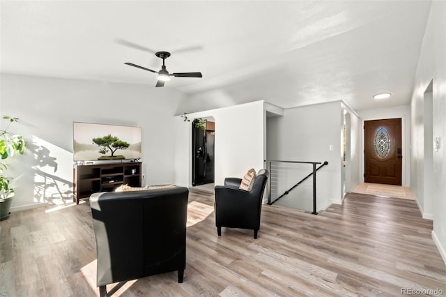 living room featuring light wood-type flooring