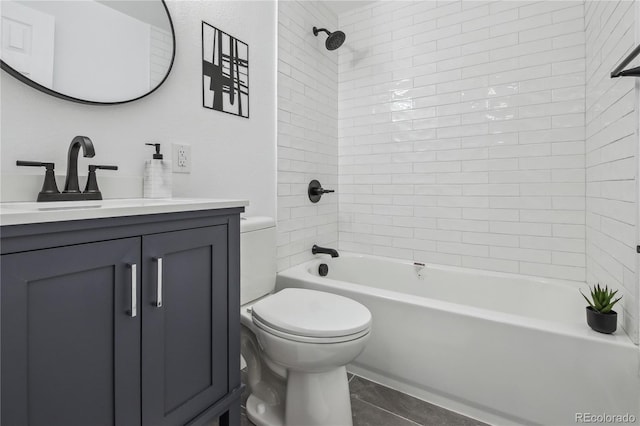 5515 Dudley Ct, Arvada, CO 80002 - bathroom with toilet, vanity, and shower / washtub combination