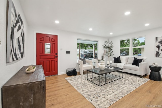 5515 Dudley Ct, Arvada, CO 80002 - living area featuring light wood-type flooring and recessed lighting