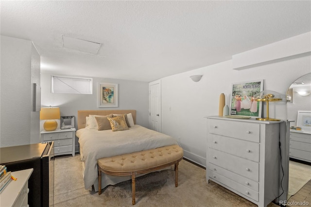 bedroom featuring a textured ceiling