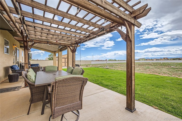 view of patio with a pergola